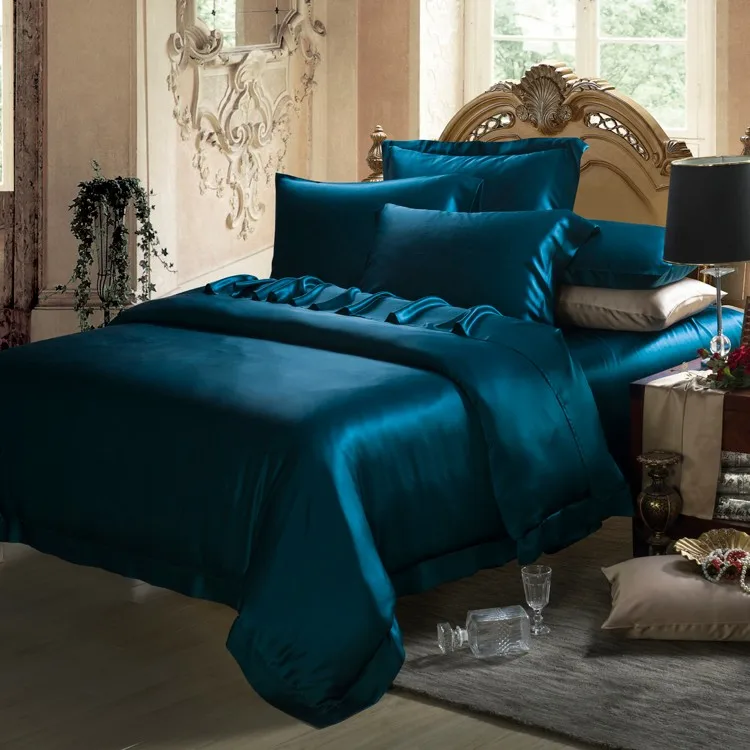 19mm Pure Silk Bed Sheet Bedding Set,Wholesale Linen Quilt Duvet Cover