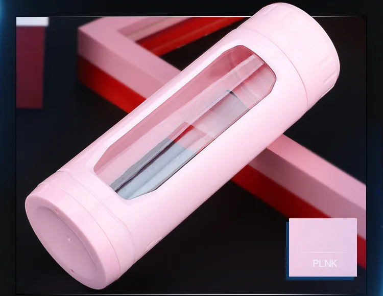 Multi-function 400 ML Double Wall Glass Bottle With Plastic Package, Glass Water Bottle For Gift