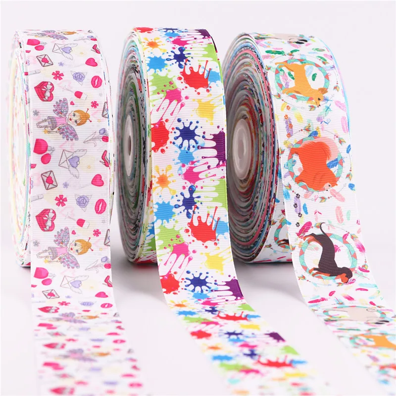 

China supplier wholesale 25mm cheap grosgrain ribbon children printed ribbon