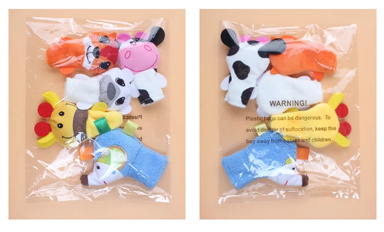 Dolery animal plush hand finger puppets toys for kids 5pcs D130