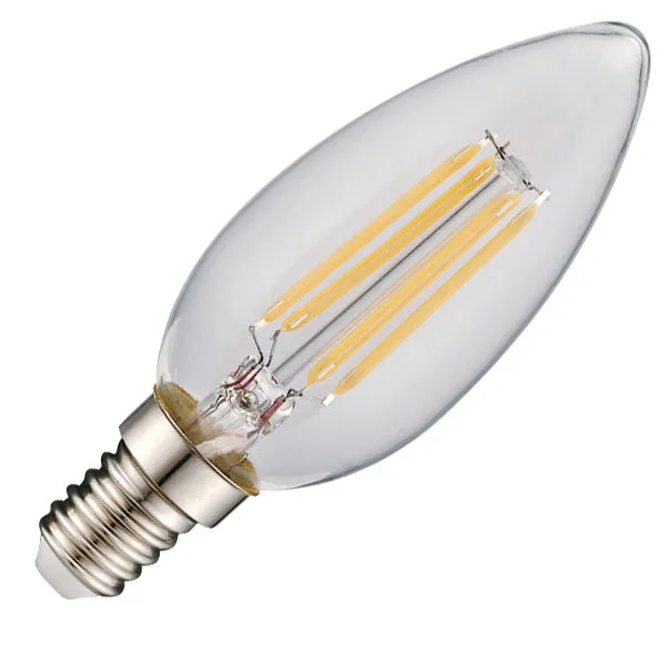 the best optional of chandelier CE RoHS certified B35 B35L LED Filament bulb 220-240V 4.5W 2700K E14 Ra80  Non-dimmable
