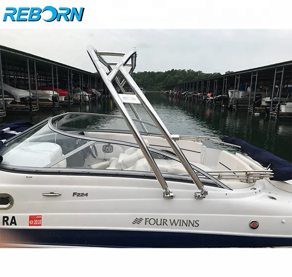 

Reborn Launch Forward-facing Boat Aluminium Wakeboard Tower Polished | Fast install and Fold, Shinning polished