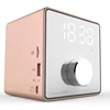 MX02 mini pc computer portable wireless speaker with USB Music custom sound kids led snooze FM radio digital alarm clock