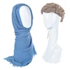 New design high quality popular premium soft cotton viscose plain wrinkle islamic hijab muslim long crimp scarf