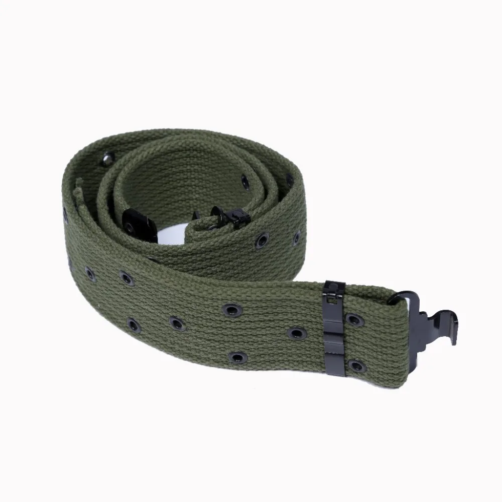 Unisex Canvas Military Army Green Camouflage Pattern Canvas Webbing Belt 