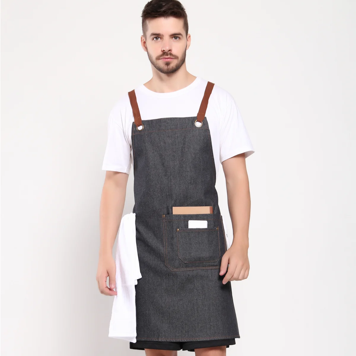

New Design denim kitchen barber apron denim black