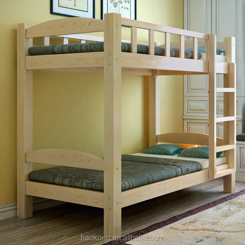 wooden double deck bed