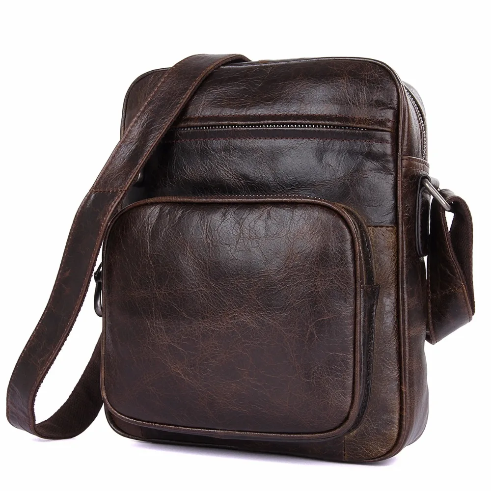 

Genuine Cow Leather Messenger Bag Vintage Sling Bag for Men 1008Q