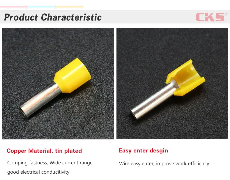 Cks Brand E1008 E Type Different Types Wire Ferrules Copper Terminal