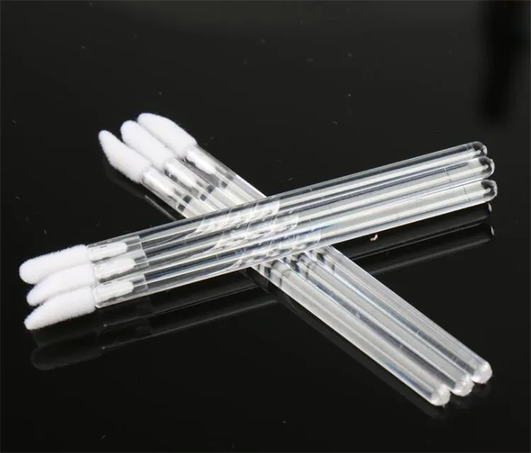 

50PCS/ Bag Transparent Handle Disposable Lip Gloss Applicator Lip Brush