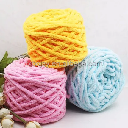 
Factory Wholesale High Quality Chunky Loopy Yarn 100% Polyester Chenille yarn 7mm thickness for Hand Knitting 