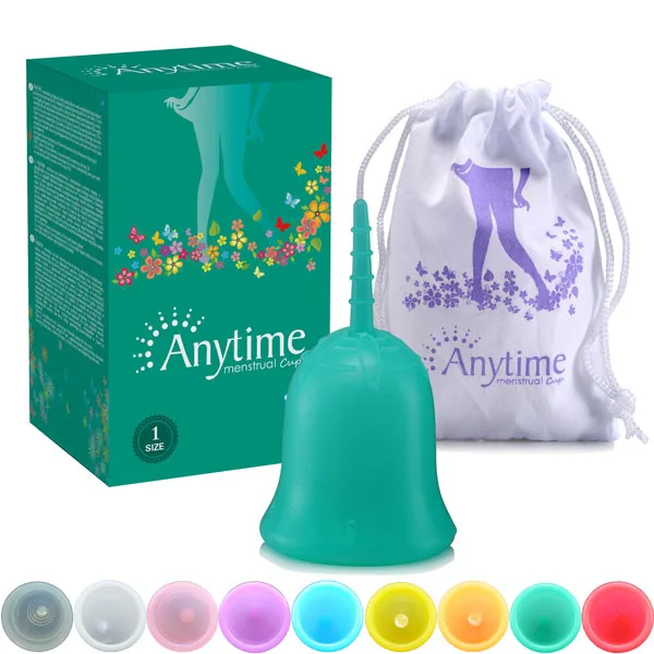 

GAMC01GR Anytime Brand Medical Grade Reusable Silicone Menstrual Cup Manufacturer in China, Pink;purple;white;clear;blue;green;orange;red...