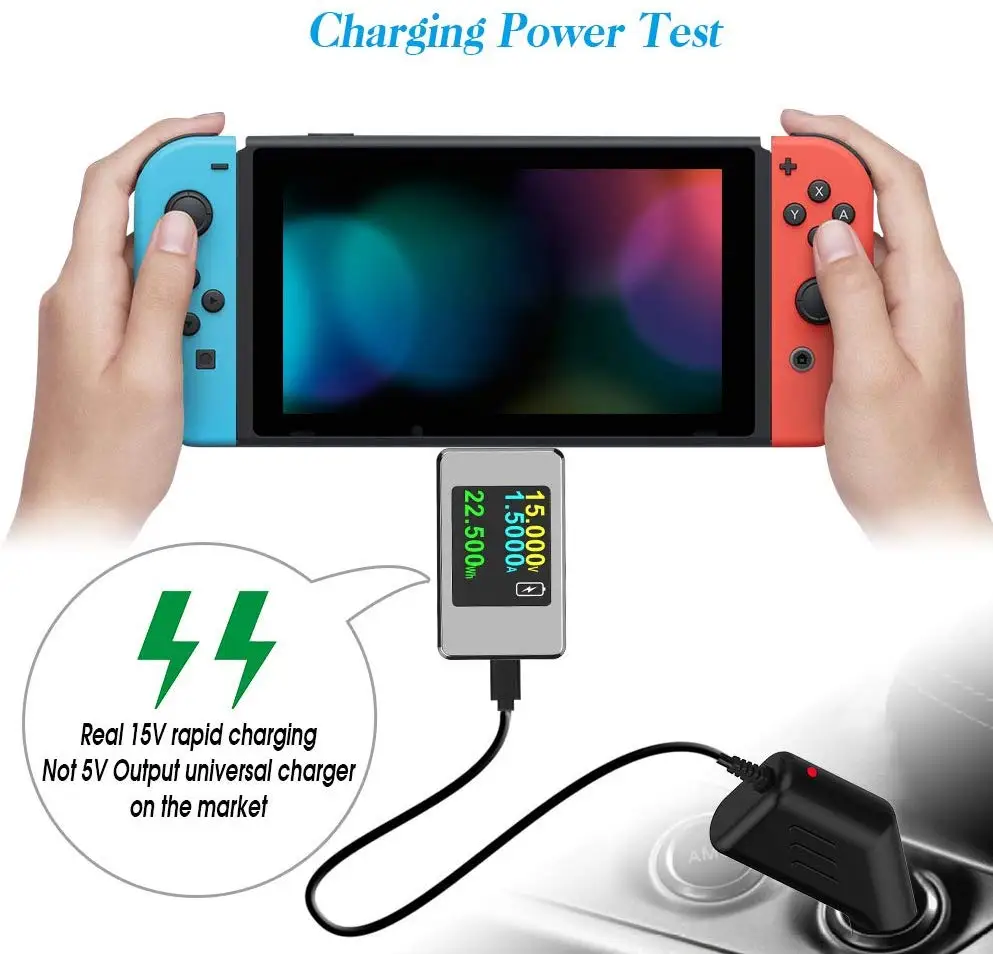 nintendo switch play and charge car adapter