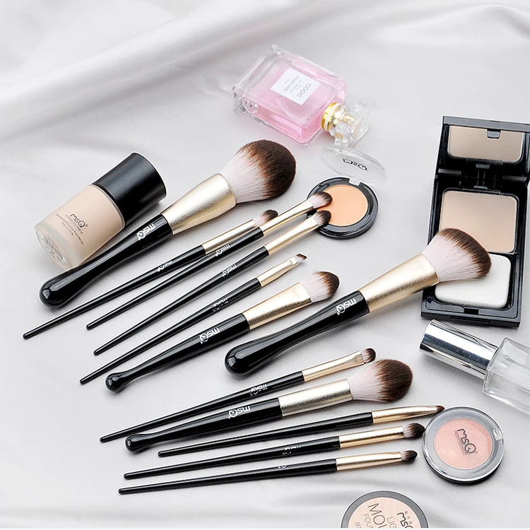 

MSQ 12pcs Private label professional Makeup brushes manufacturers china bling makeup brush set mermaid vagan without bag