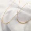 Latest moon crystal embellished 14k gold plated jewelry necklace