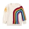 Hot style Autumn Winter rainbow woolen yarn knitwear parent-child sweater for girls