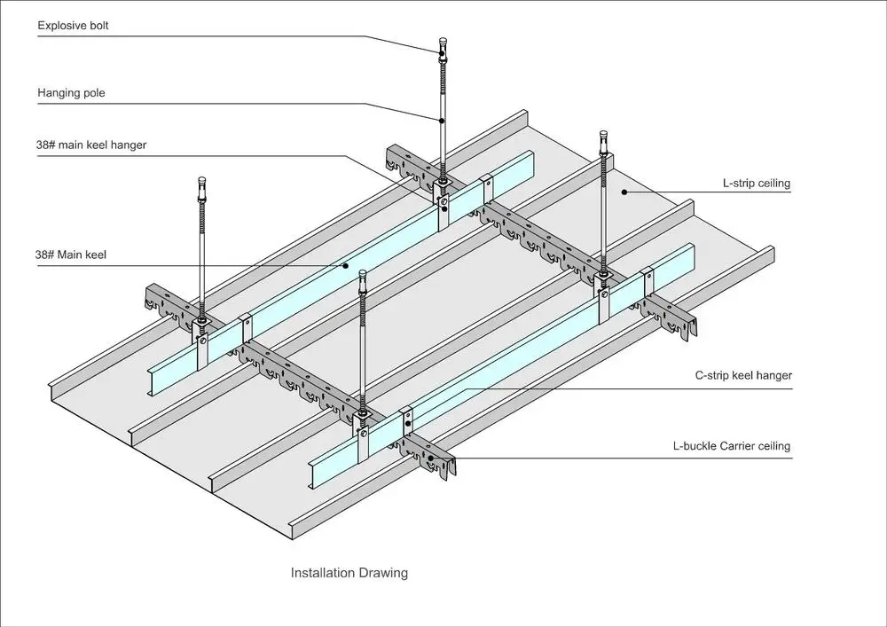 Construction Project Design L Strip Ceiling Board Aluminum Ceiling ...