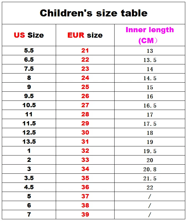 11 year old shoe size us