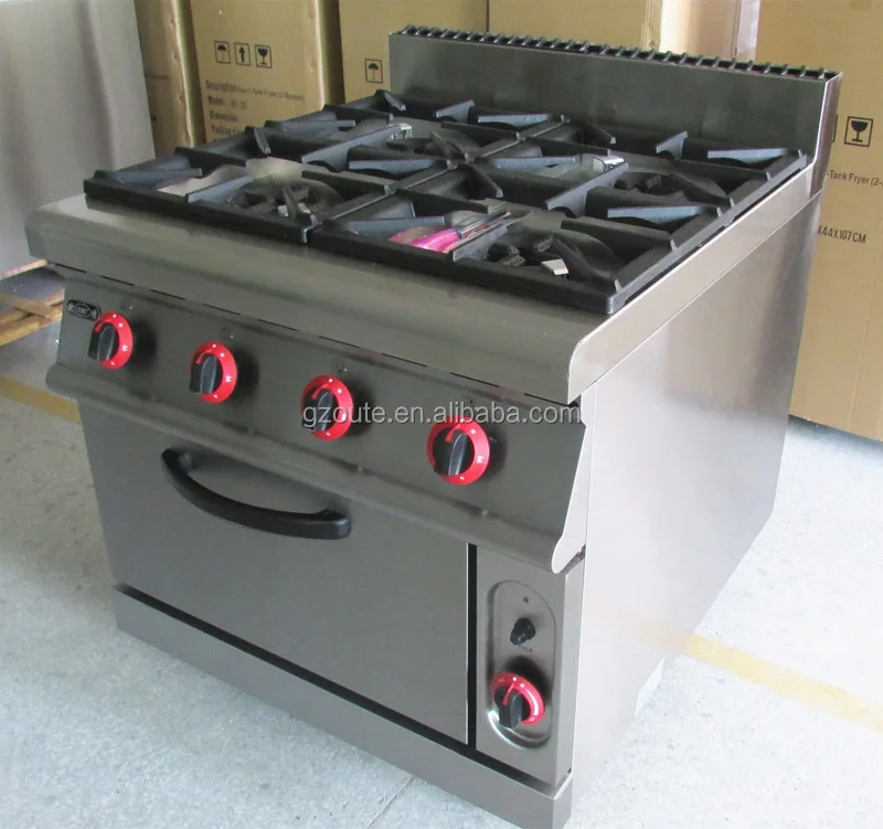 900 Stainless Steel New Condition 4 Burners Gas Range Cooker With