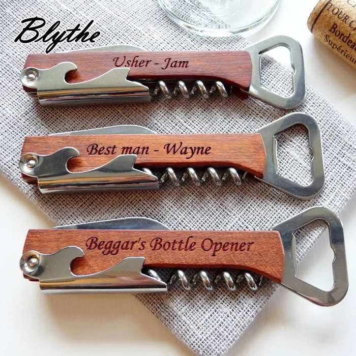 

Wholesale Factory cheaper Hot Style design bulk wood handle custom logo print metal wooden wine beer bottle opener, Custom color