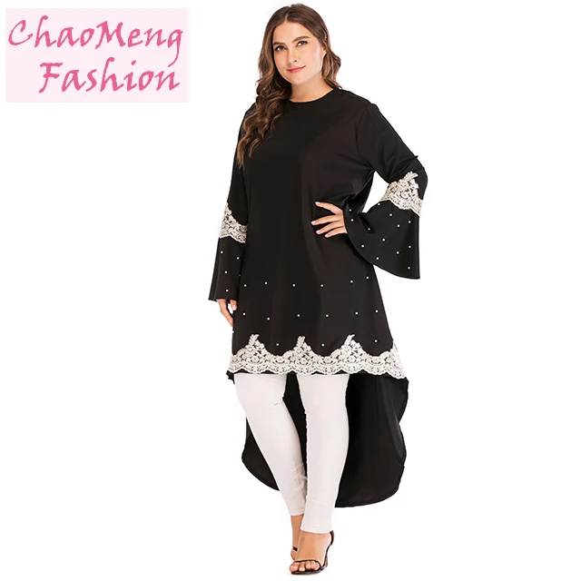 

2129# Hot long sleeve black blouse with silver embroidery modest muslimah blouse islamic turkish tunic muslim