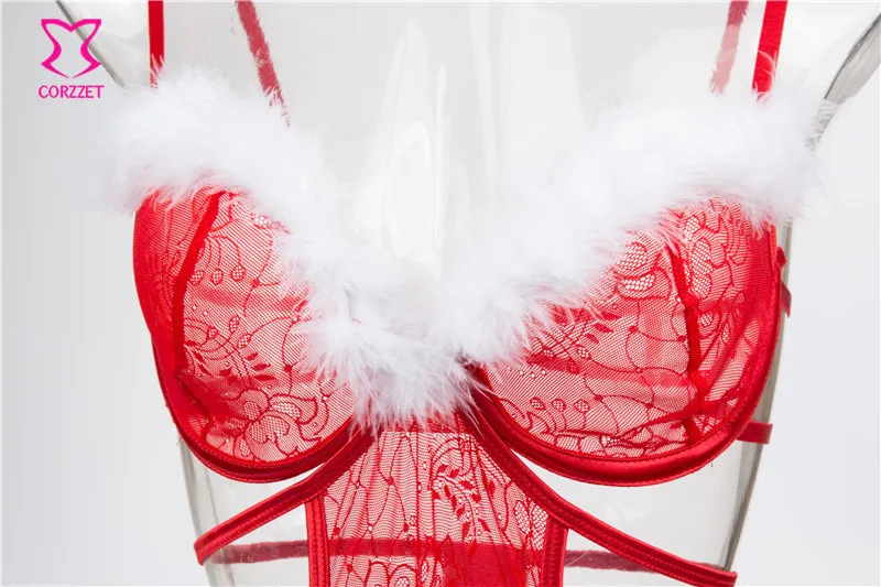 China Wholesales Supplier Red Bra And Brief Sets With Feathers And Garters