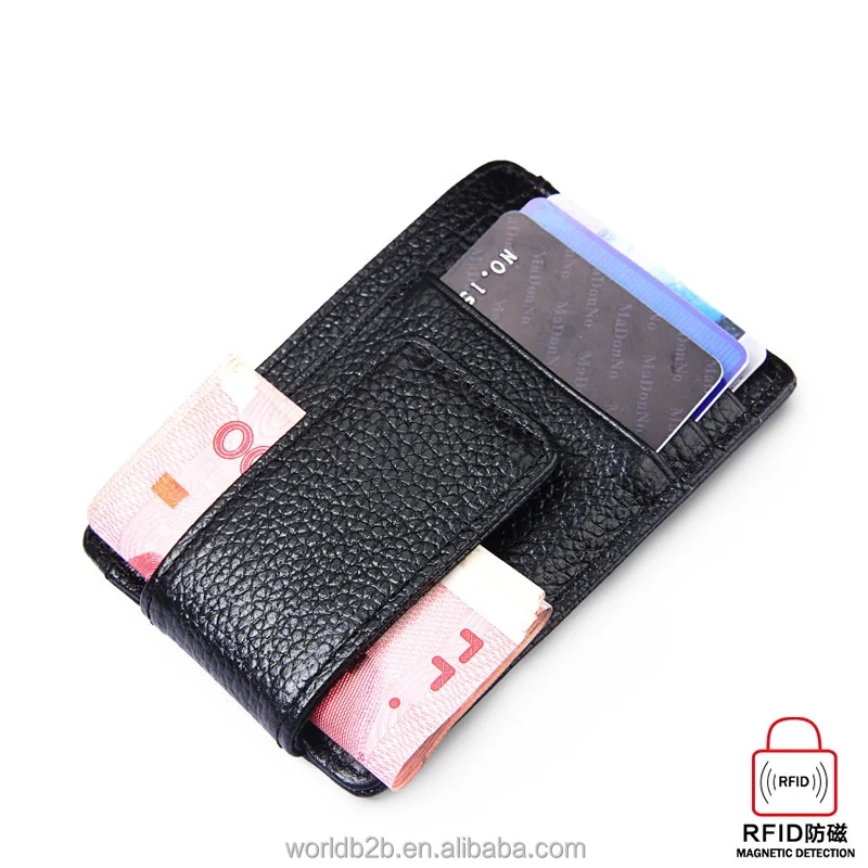 

RFID Men's Genuine Leather Magnetic Front Pocket Money Clip Wallet
