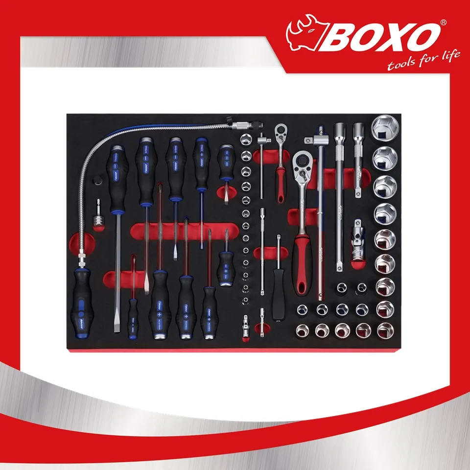 BOXO BXA144-R Specialty Tool Kit Assortment of 144 PCS General Engine Equipment For Trolley
