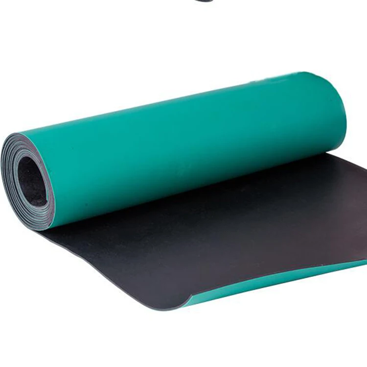 1mx10m 2mm 2 Layers Green Anti Static Nitrile Rubber Esd Floor Mat