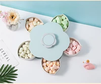 

Rotating Candy Storage Box Flower Shaped Dried Fruit Plate Nuts Snack Dessert Dish Party Food Storage Box