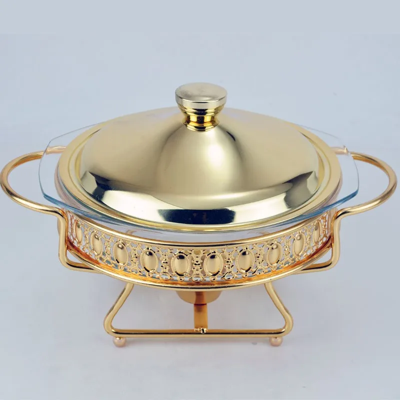 Round Buffet Food Warmer Glass Chafing Dish Buy Buffet Food Warmer