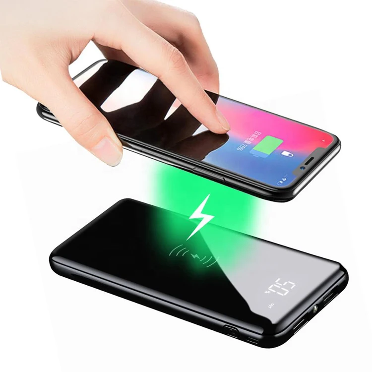 

2019 New original Full screen 10000mah QI wireless power bank with LCD screen, N/a