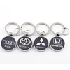 Metal round custom auto brand keychain