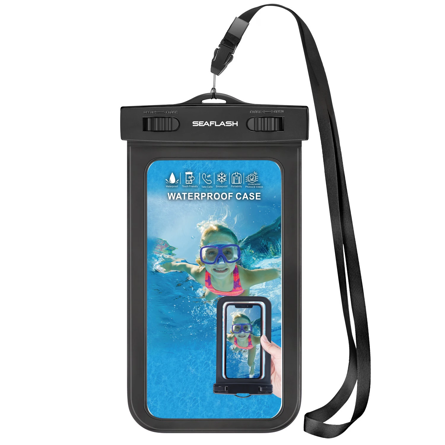 

Best quality PVC mobile waterproof bag for swimming diving,Custom Logo waterproof phone pouch for apple iphones, Blue, pink, white, orange,green,ect.