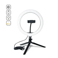 

360 Degree Adjusted Phone Holder 10" LED Ring Light For Webcast