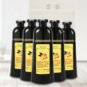 Private label Natural hair dye Mokeru ginger essence shampoo hair darking shampoo for women
