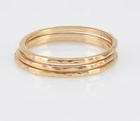 

925 Sterling Silver Thin Hammered Circle Ring 18 K Gold Plated Stacked Ring