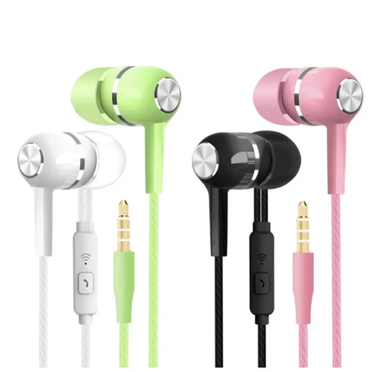 

S12 Sport Earphone wholesale Wired Super Bass 3.5mm Crack Colorful Headset Earbud with Microphone Hands Free for Samsung, Black,pink,green,white