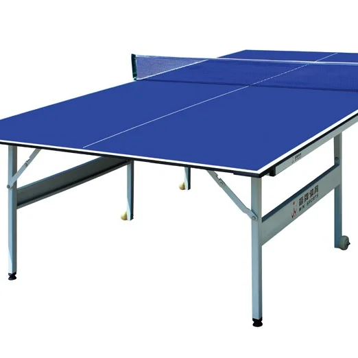 

Cheap hot sale 12mm MDF double foldable table Tischtennis indoor removable folding pingpong tables tennis tables china, Green/blue top