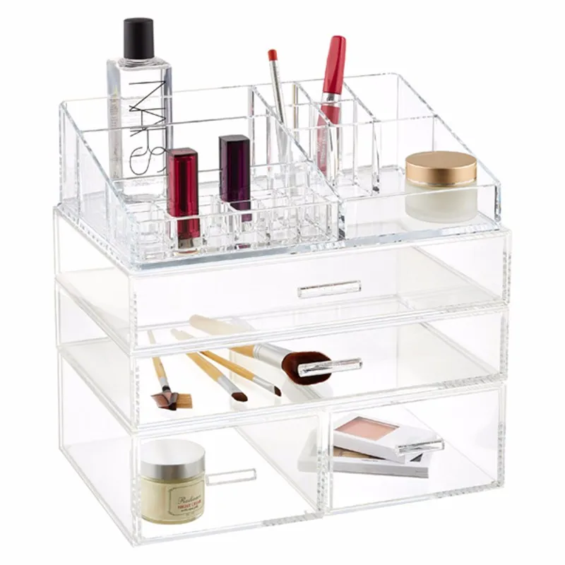 Clear Luxe Crystal Acrylic Makeup Organizer With Handle Buy Acrylic