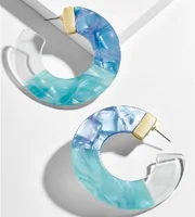 

New Design 3 Tonal Colors Acetate Hoop Earrings Acrylic Earrings For Women Jewelry