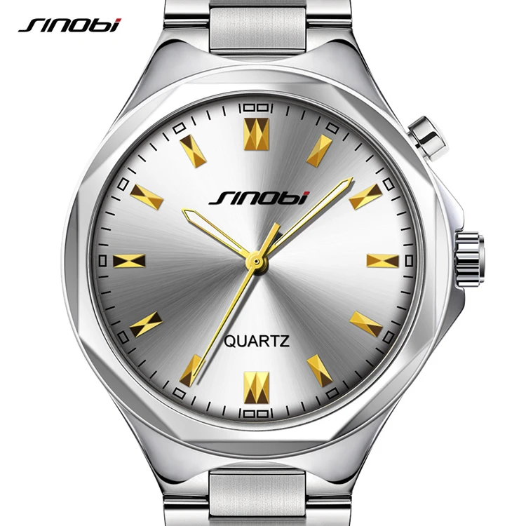 

9382 G SINOBI 2019 Mens Watches Top Famous Brand Stainless Steel Quartz Watch Luxury Brand Watches For Men