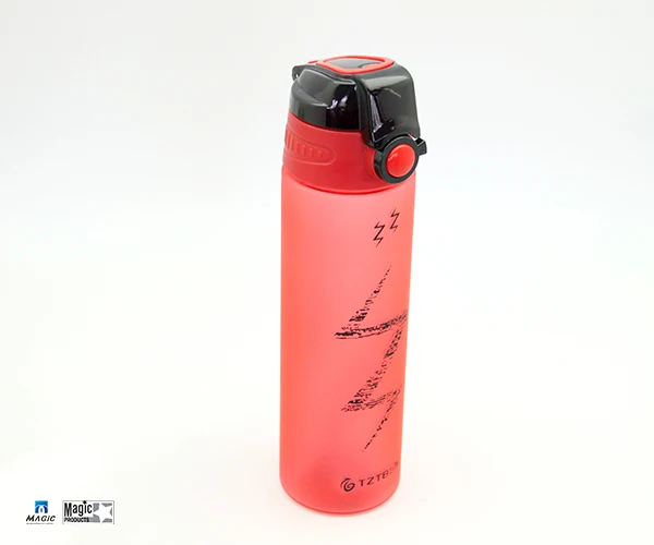 Silicone Sealing Up Sport Water Bottle with Secure Button Switch