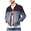 OEM ODM Men Clothing Manufacturer Custom Cotton Black Blue Two Tone Denim Jeans Jacket