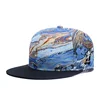 Outdoor sports snapback hat 6 panel flat brim flat bill trucker cap