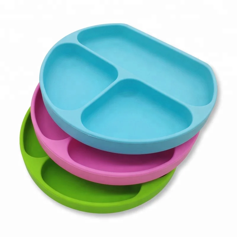 Benhaida Kids Dinner Silicone Rubber Placemat Baby Food Feeding Plate ...