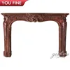 Luxury Electric Fireplace Mantel/Pink Marble Fireplace