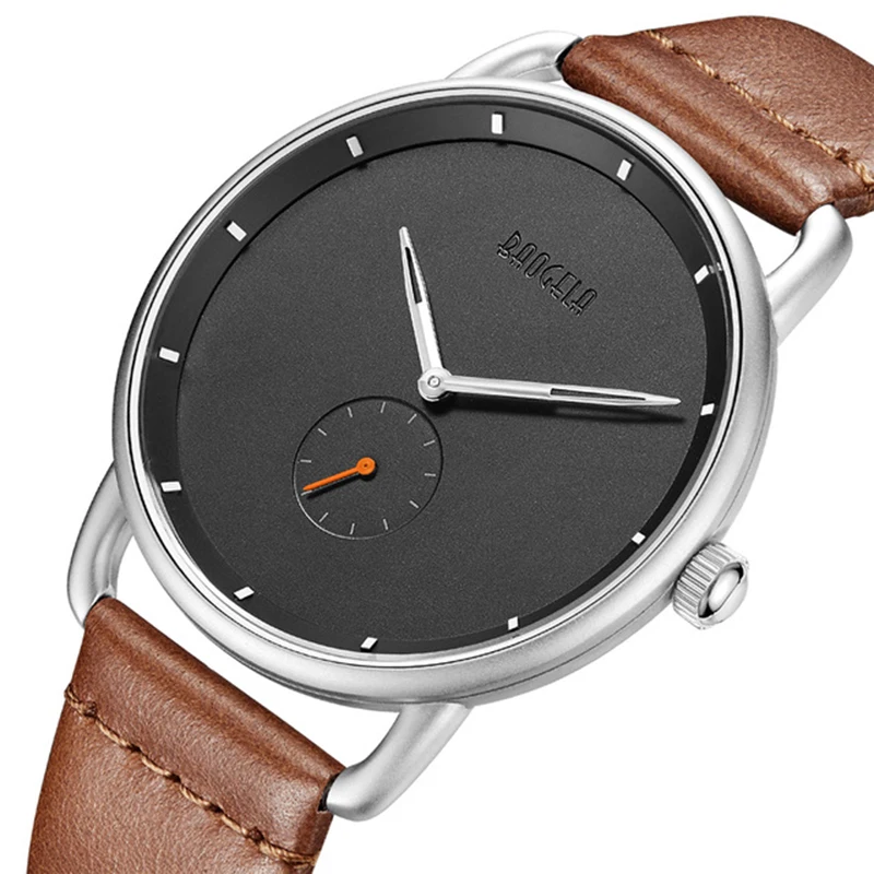 

BAOGELA 1806 Men's Quartz Analogue Watches Fashion Casual Simple Leather Minimalism Ultra Thin Wristwatch Man Relogio Masculino