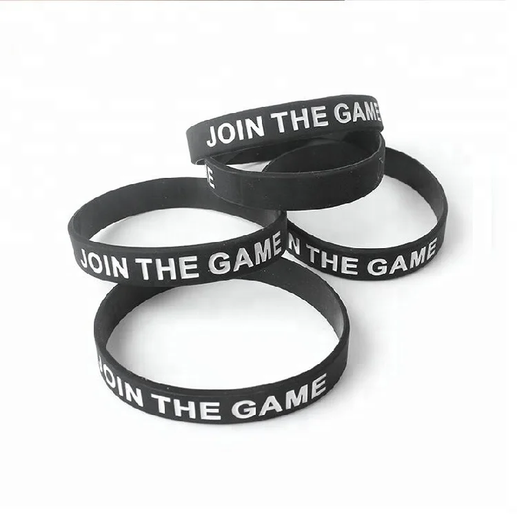 

Wholesale Custom Single Color 3D Debossed Fashion Logo Bracelet Silicone Rubber Wrist Band for Sports, Accept customized