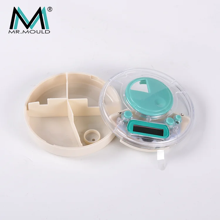 Alarm Timer Reminder Round Electronic Smart Child Proof Pill Box With